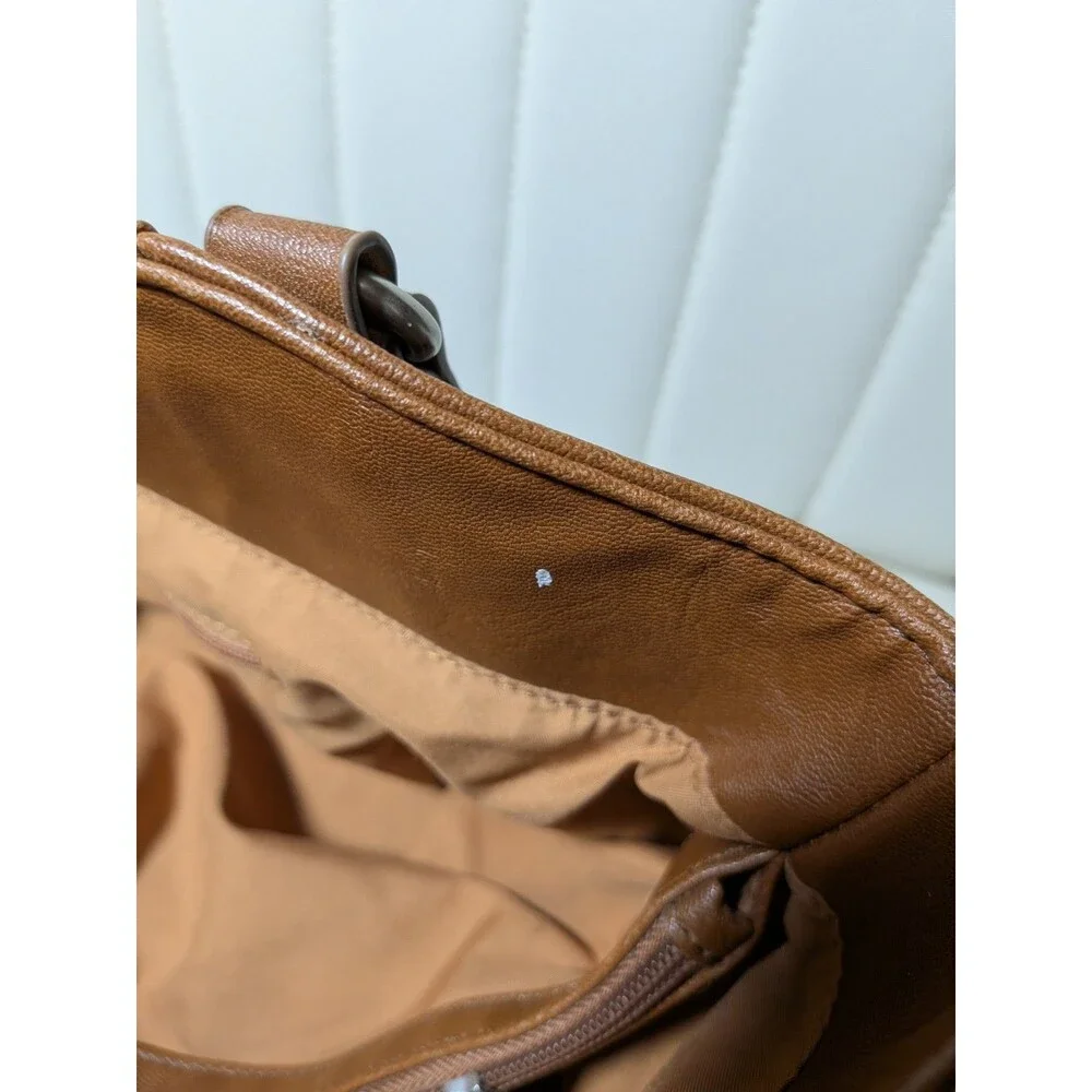 Vintage Relic Double Strap Hobo Shoulder Bag Brown Faux Leather Retro Y2K Pocket